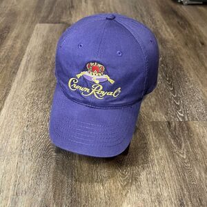Crown Royal Hat Baseball Cap Purple Gold Embroidered Whiskey Alcohol Promo‎ Logo